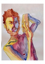Antoine Moret - modèle vivant " autour du dessinateur Egon Shiele » par Maëlle de Coux